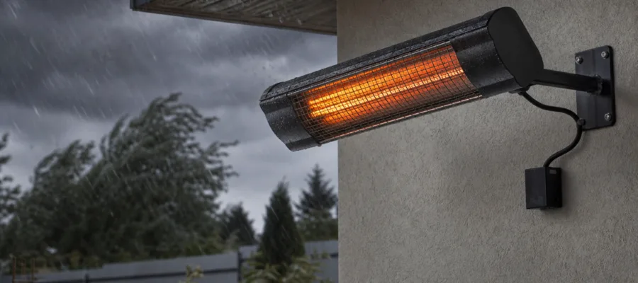 Sicheres An- und Abschalten von Heizstrahlern bei Wind und Wetter