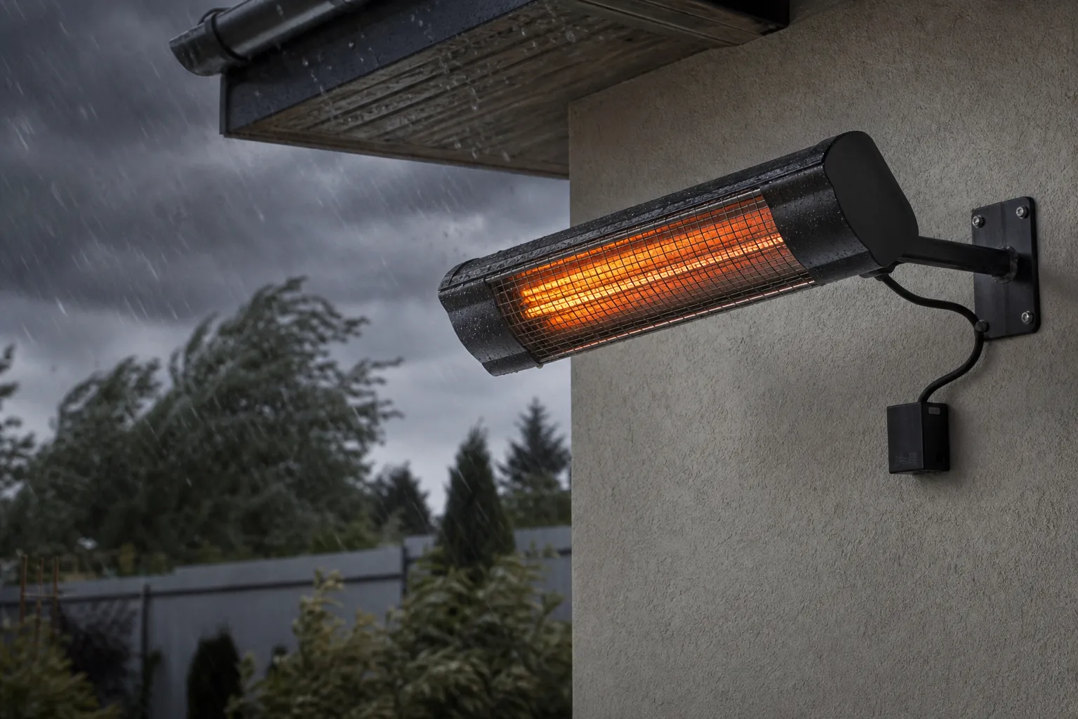 Sicheres An- und Abschalten von Heizstrahlern bei Wind und Wetter